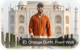 AI-generated on-model outfit photography by LionStudio AI