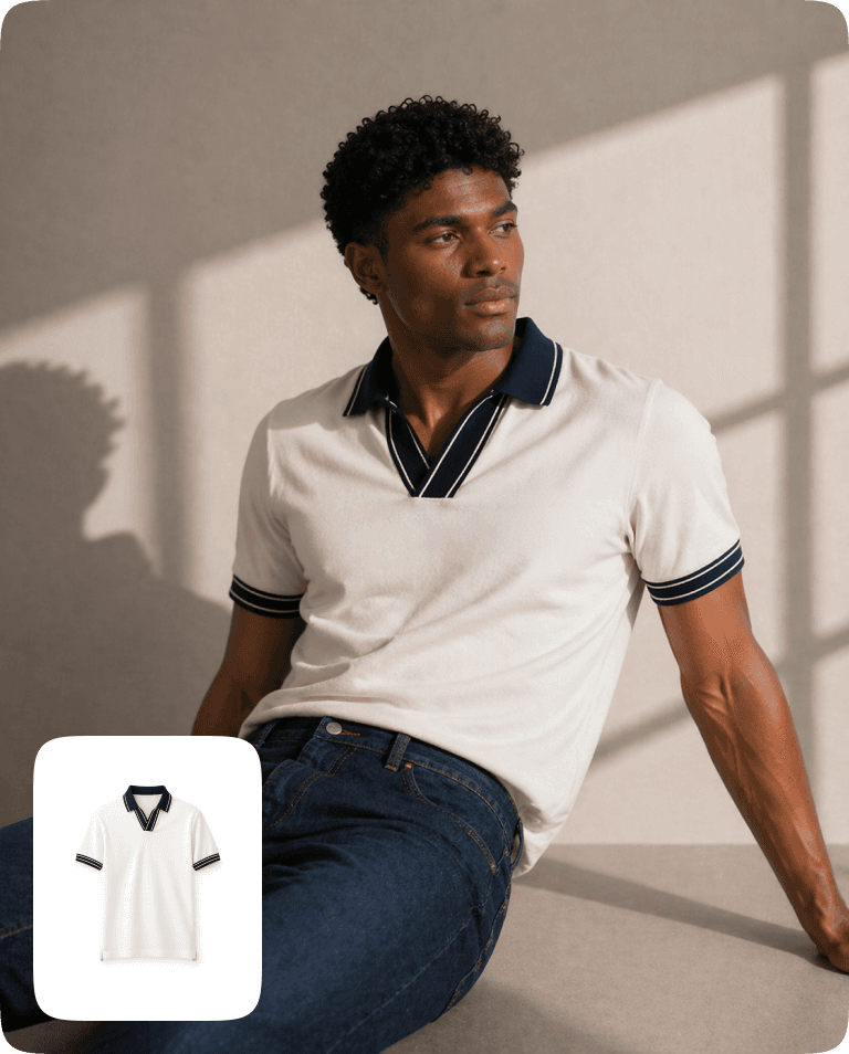On-model product photo generated with LionStudio AI