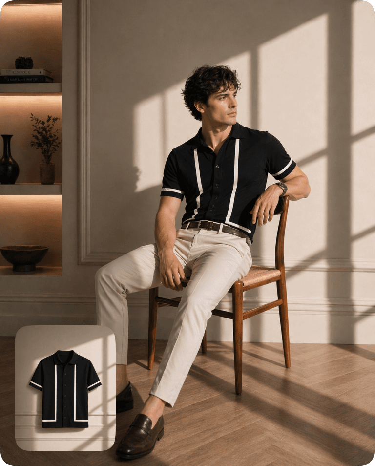 AI apparel photography example from LionStudio AI
